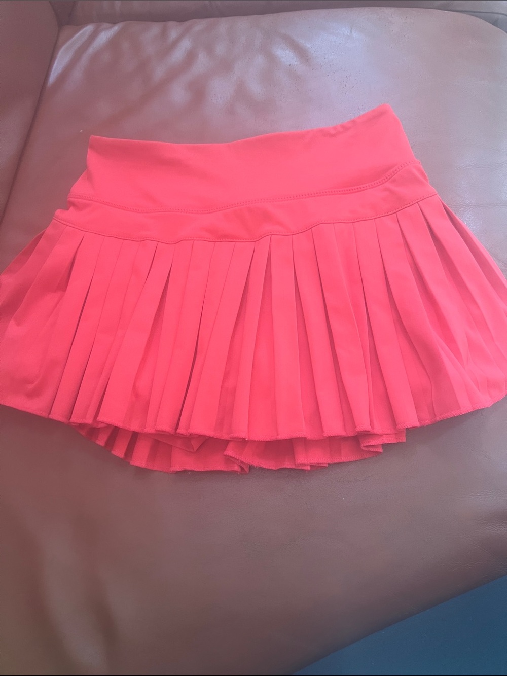 Bright Red Pleated Tennis Mini Skirt